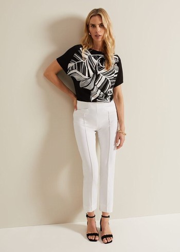 Phase Eight Miah Capris Trousers White USA | 2381479-FZ